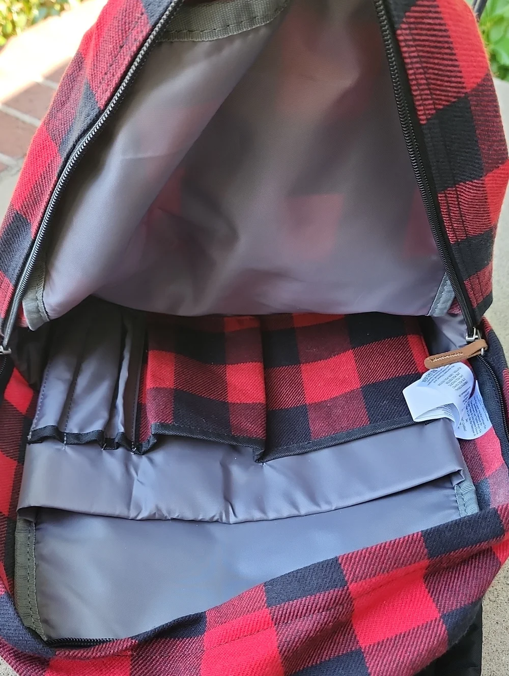 NWOT Eddie Bauer Red and Black Buffalo Plaid Backpack